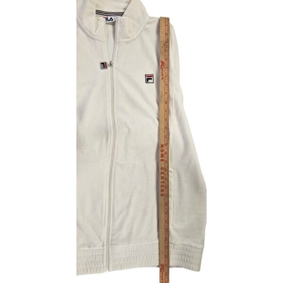 Fila Creamy White Velour Track Jacket – Retro Sporty Style, 2X, Ribbed Cuffs NWT - Picture 6 of 12